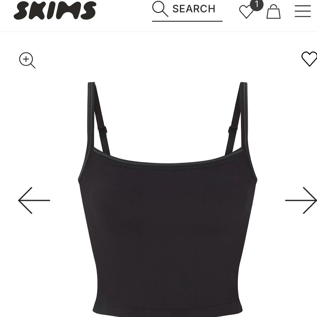 Skims Brand New Medium Ribbed Spaghetti Strap Tank Top  Camisole 108 Retail